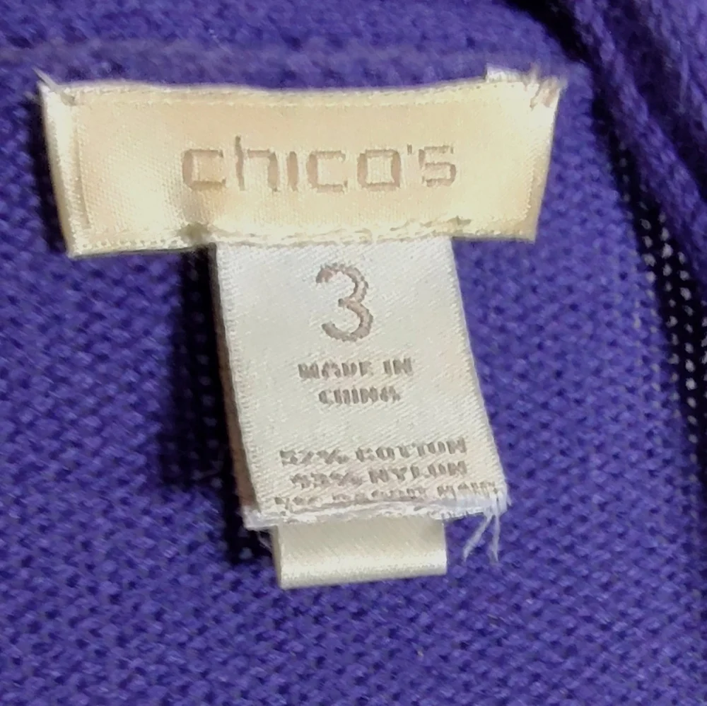 Chico's Rich Purple Cardigan Sweater